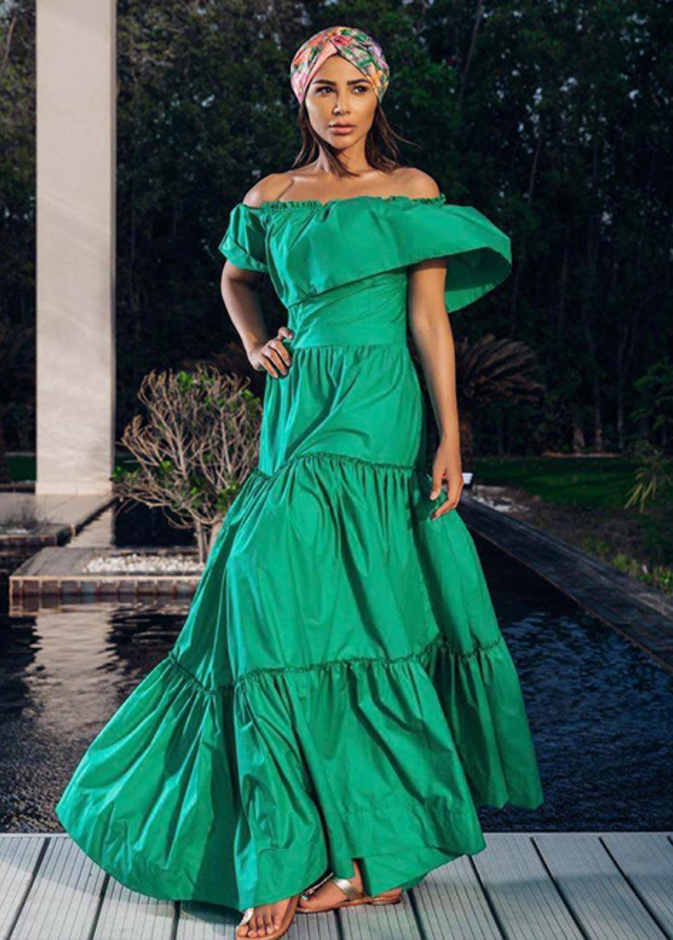 تنسيق اطلالات يومية للصيف مع الفستان الاخضر من وحي مهيرة عبدالعزيز- الصورة من انستغرام