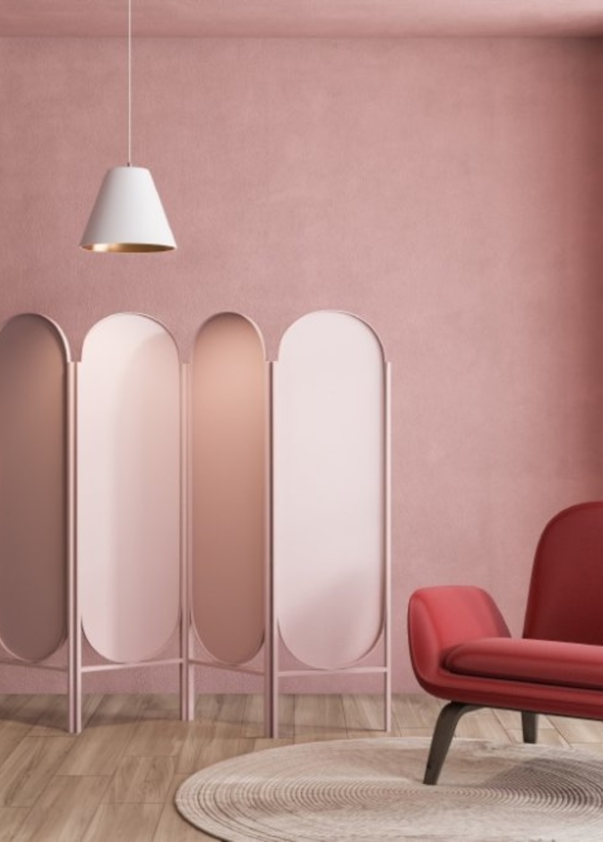  دهانات حوائط بالوردي الفاتح لمسة جريئة في ديكور غرفة المعيشة