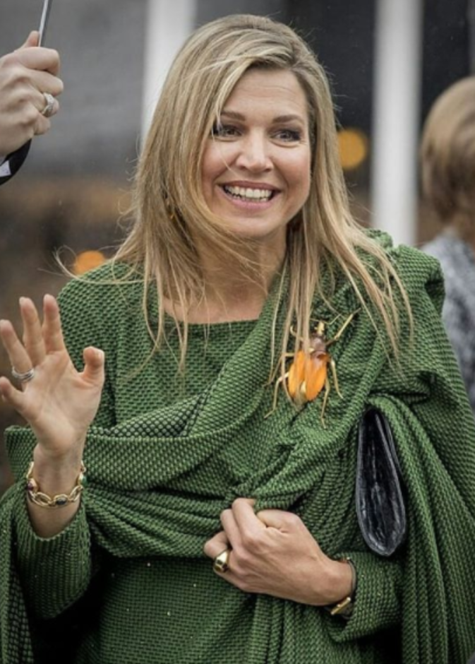 الملكة ماكسيما ترتدي بروش اليعسوب