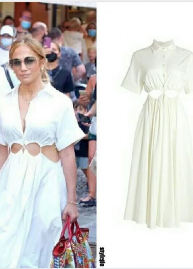 تألقت جينيفر لوبيز الفستان الأبيض العصري من مجموعة Cult Gaia