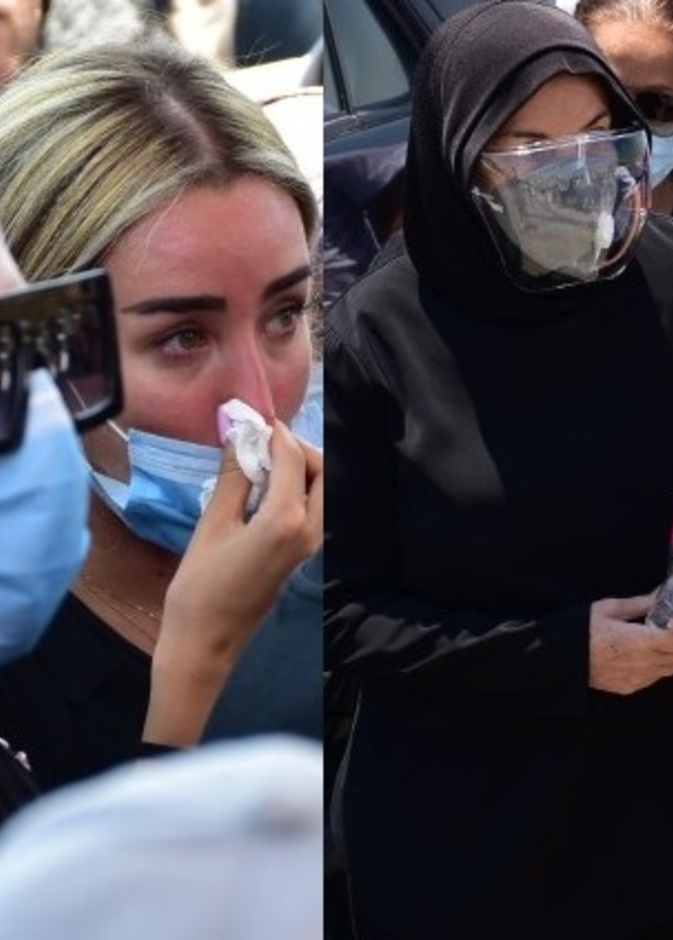 ميرفت امين وهنا الزاهد في جنازة وعزاء دلال عبد العزيز 