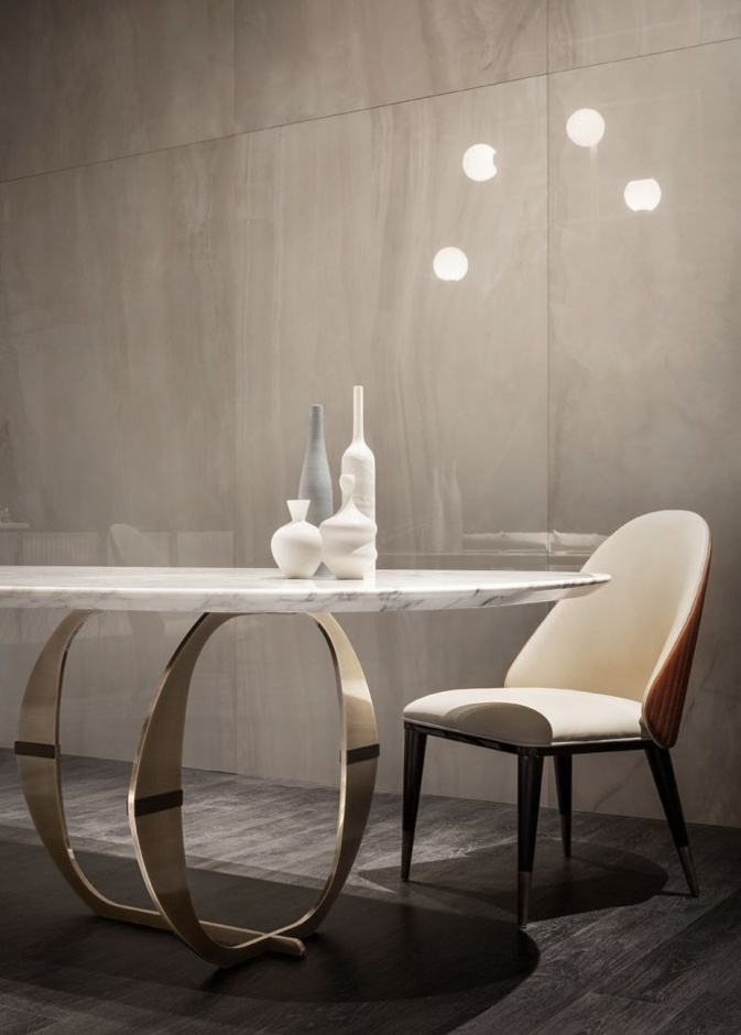 الرخام والمعدن في تصميم طاولات طعام مودرن