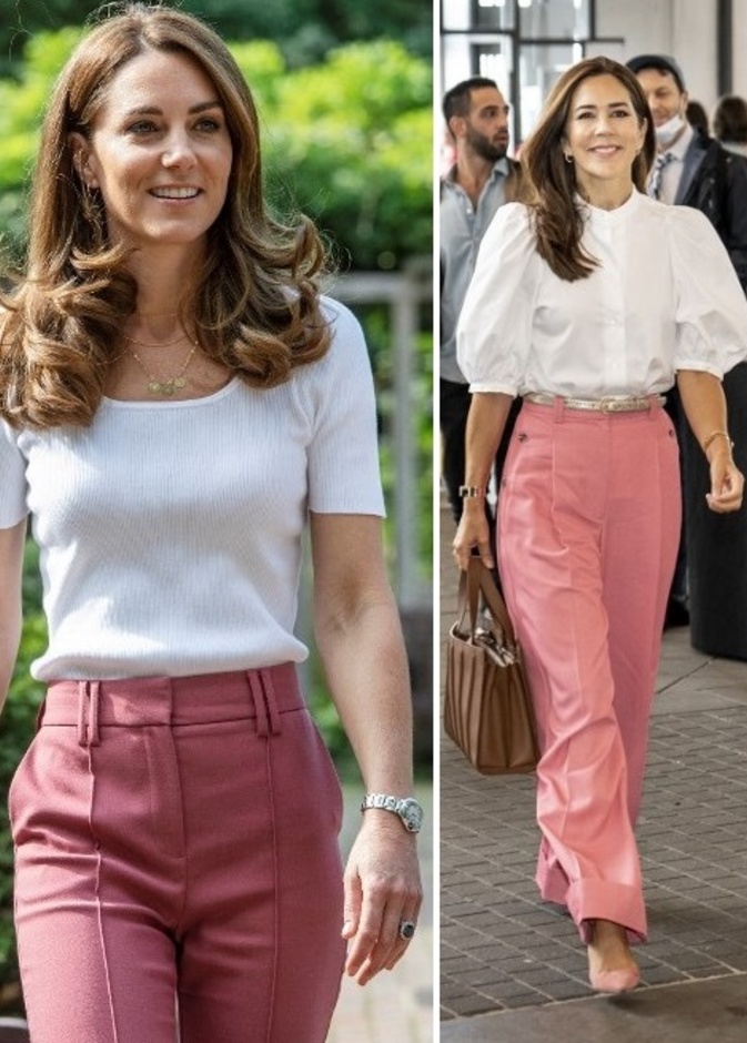 طرق تنسيق البنطلون الزهري بأسلوب كيت ميدلتون والأميرة ماري من بدت أجمل