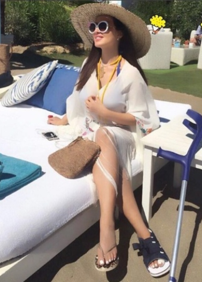 ميساء مغربي اصابة في قدمها