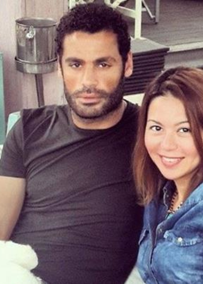 لقاء الخميسى وزوجها 