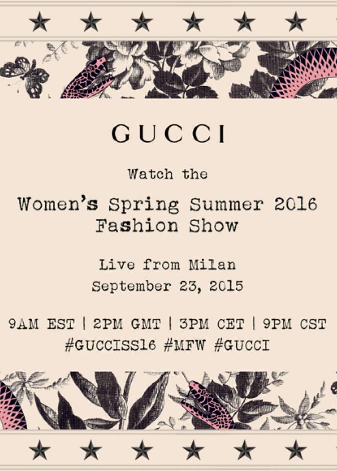 بث مباشر - عرض أزياء Gucci ربيع صيف  2016 