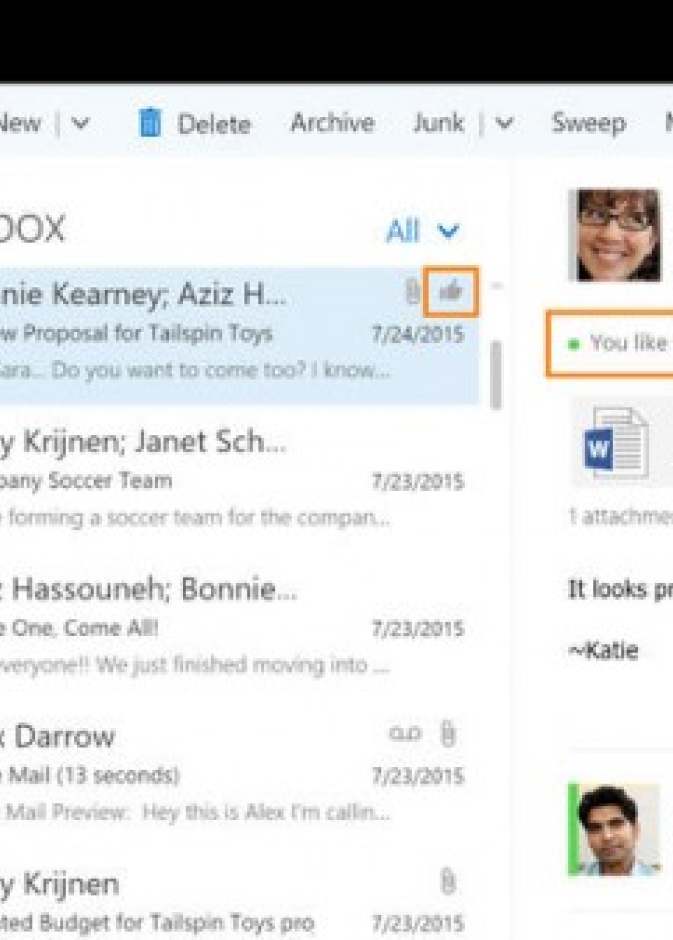 ميزة "الإعجاب" و"الإشارة" إلى Outlook قريباً