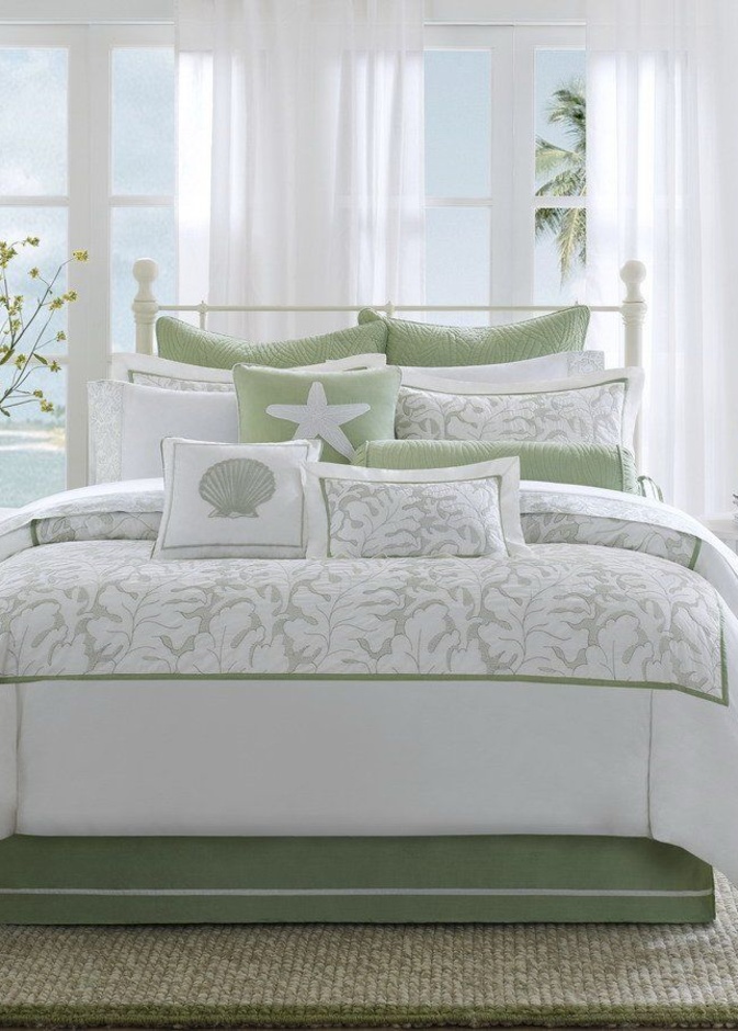 غرف نوم مودرن باللون الاخضر مع الألوان الغامقة