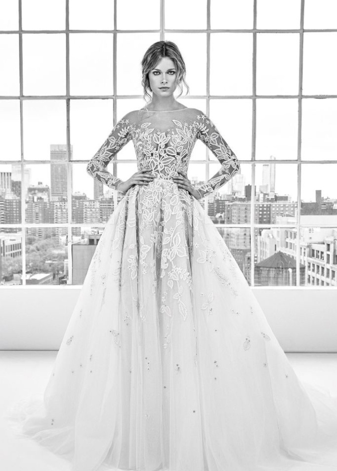 فستان فيرا وانغ لربيع 2018 بالأكمام الطويلة