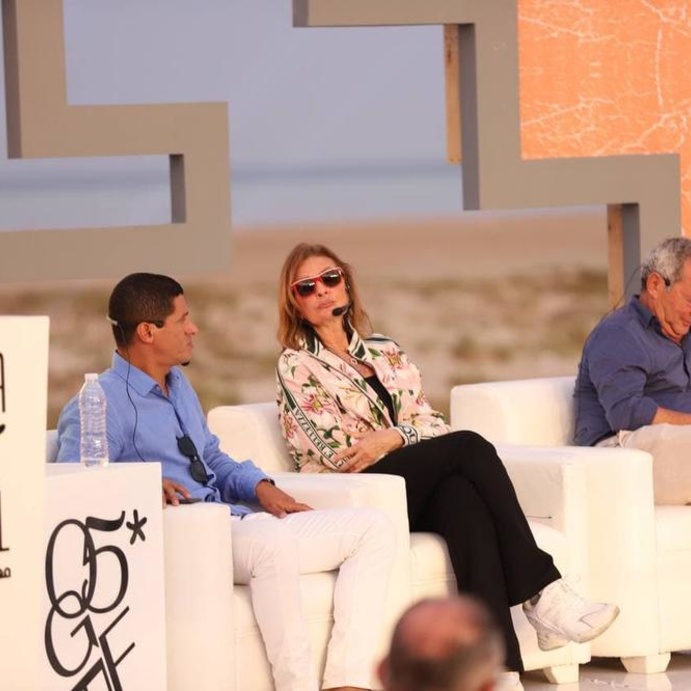 يسرا في مؤتمر مهرجان الجونة