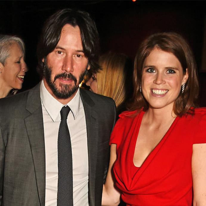 الاميرة يوجين قابلت كيانو ريفز (Keanu Reeve) بطل فيلم ماتريكس في حفل " UNAIDS" خلال معرض " Art Basel" في سويسرا في عام 2016.