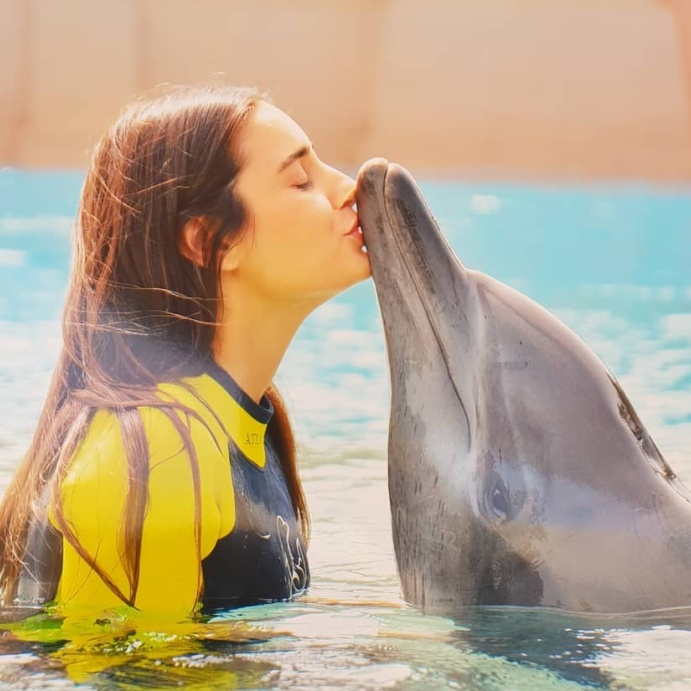 ايميه صياح مع الدولفين