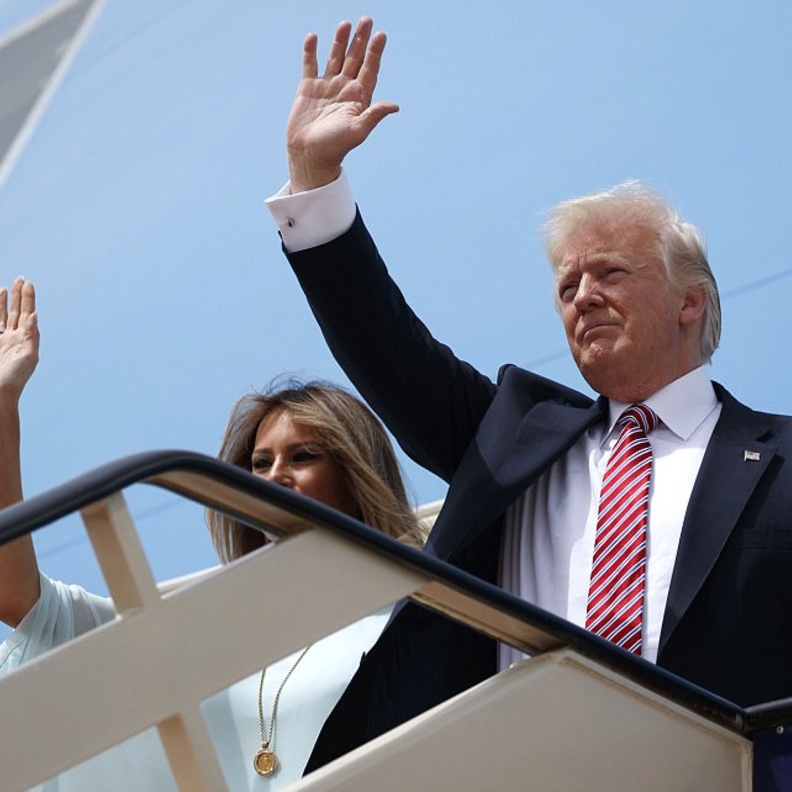 ميلانا وترامب خلال الزيارة