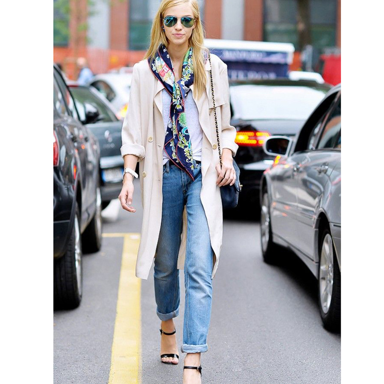 أكملي أناقتك الصباحية في فصل الربيع مع الشال الصيفي المعرق