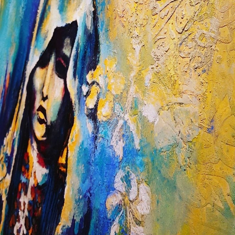 من لوحات الفنانة التشكيليه نوال العجمي