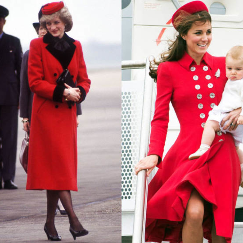 المعطف الأحمر خلال السفر.