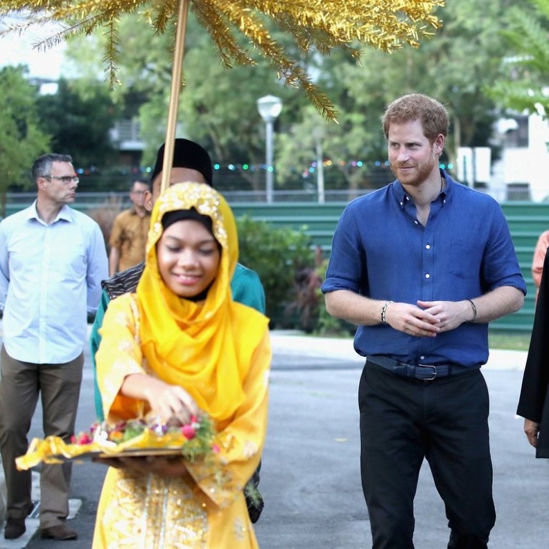 استقبال الامير هاري في سنغافورة