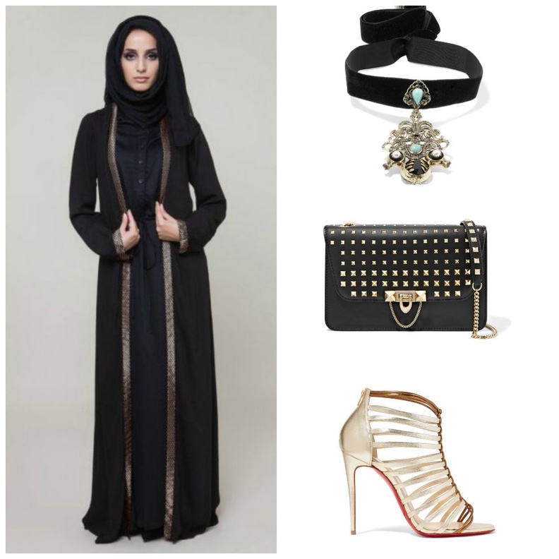 نسقي العباية السوداء مع اللون الأحمر لإطلالة مميزة 