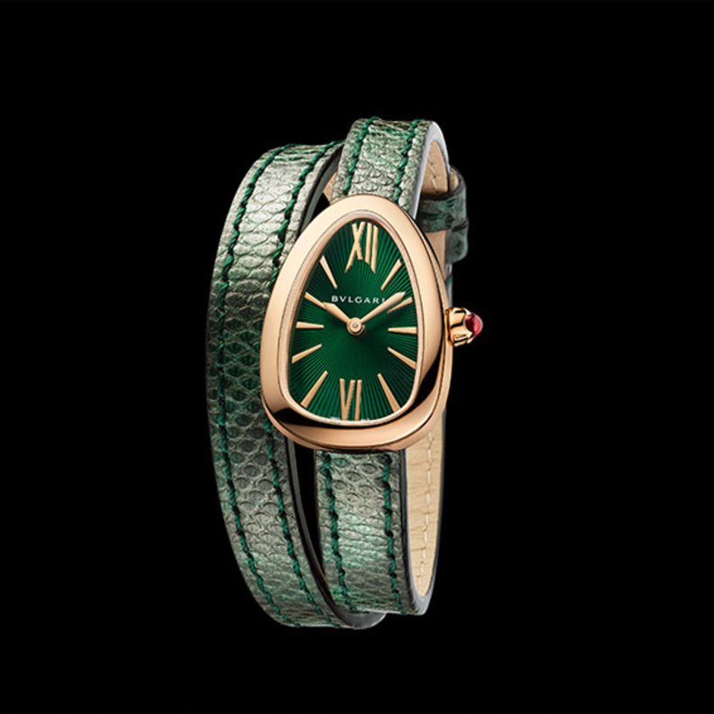 ساعة سربينتي Serpenti باللون الأخضر