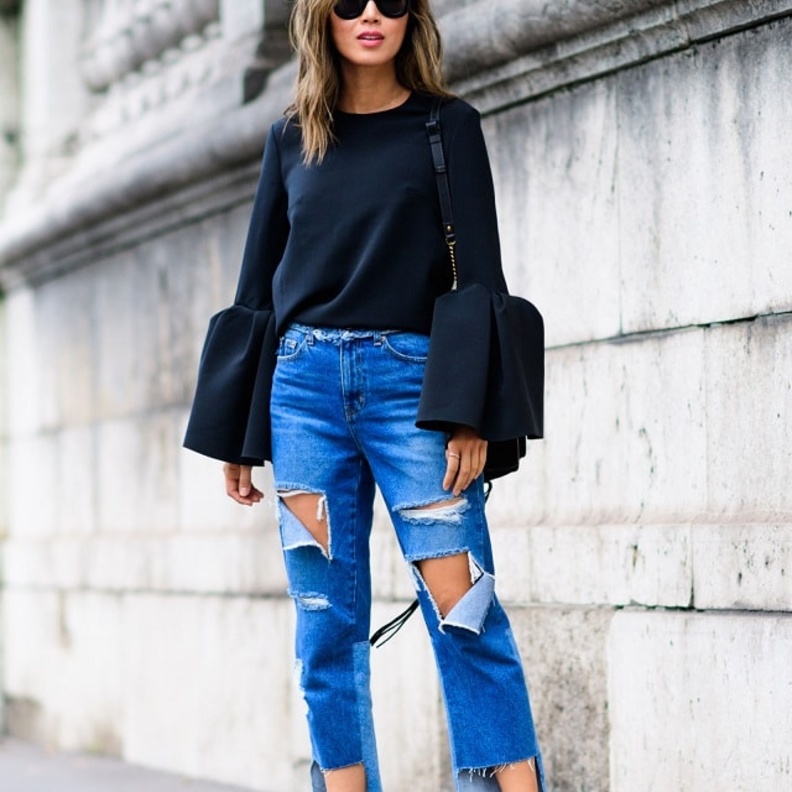 الجينز الممزق والضيق لإطلالتك النهارية