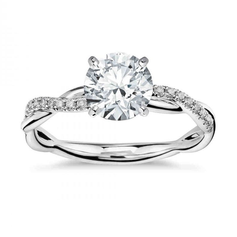 خواتم بالذهب الأبيض من مجموعة Blue Nile عيار 14 قيراط