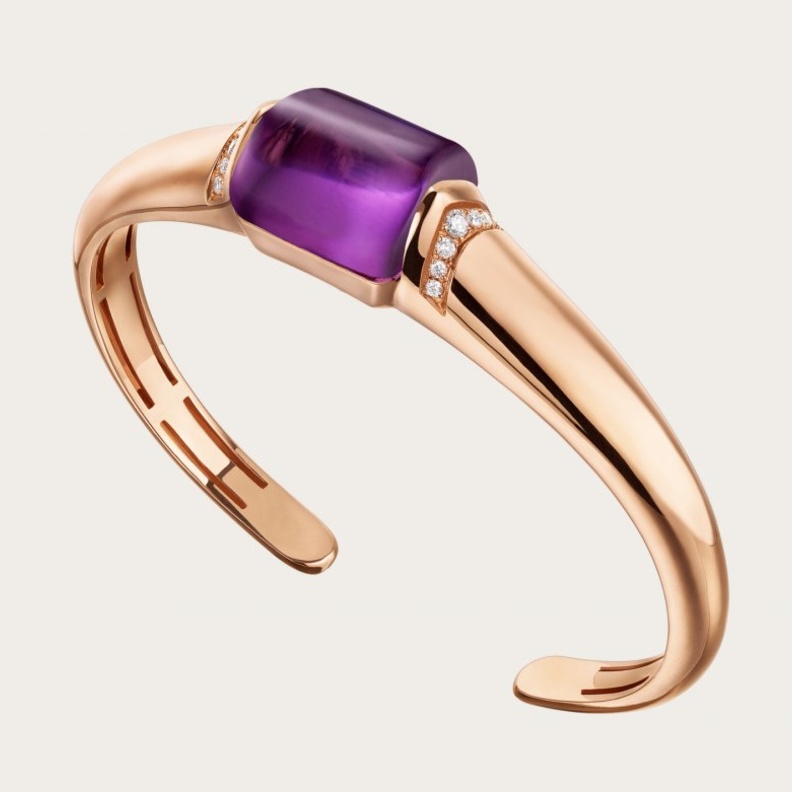 أسوارة بولغاري من الذهب والجمشت مع التورمالين الوردي