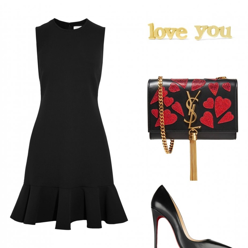 اطلالة تعبر عن الحب ليوم الحب في الفستان لاأسود القصير