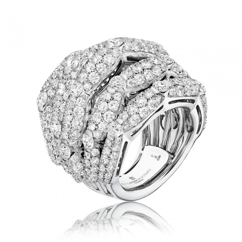 خاتم دي غريسوغونو من الذهب الأبيض والماس