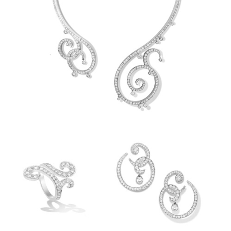 طقم ذهب أبيض مرصع بالماس من فان كليف آند أربلز