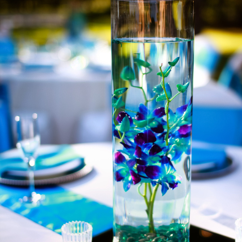 زفاف باللونين الابيض والنيلي