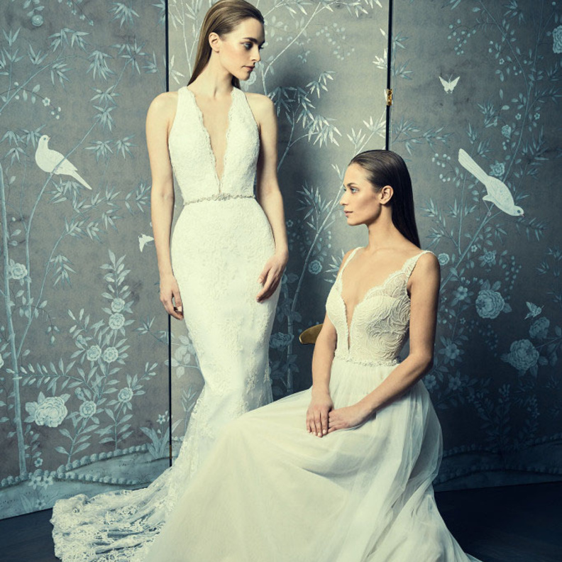 فساتين زفاف بقصات مختلفة