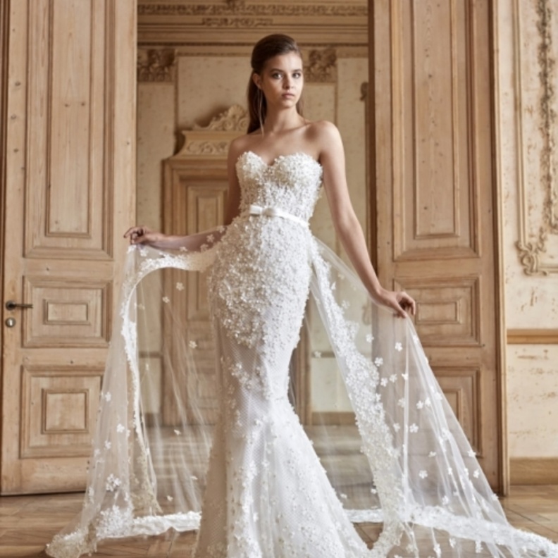 فساتين زفاف تركيه بقصة مستقيمة ضيقة من مجموعة Tarik Ediz