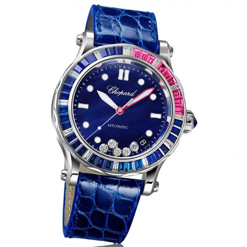 ساعة جيجر لوكولتر من الجلد والذهب الأبيض والماس