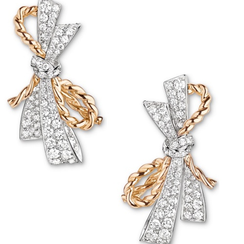 حلق شوميه من الذهب والماس