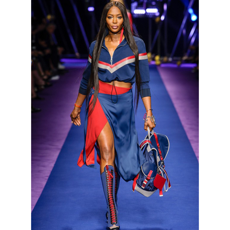 تنانير الشق الأمامي الطويلة مع الحزام العريض من بالمان ‏Balmain