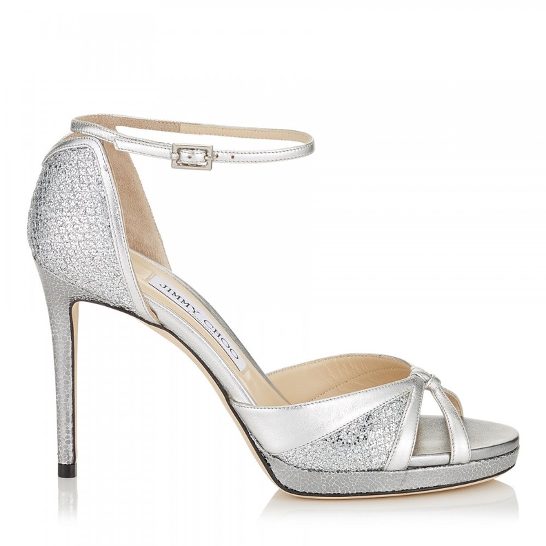 احذية فضية للعروس من Jimmy Choo
