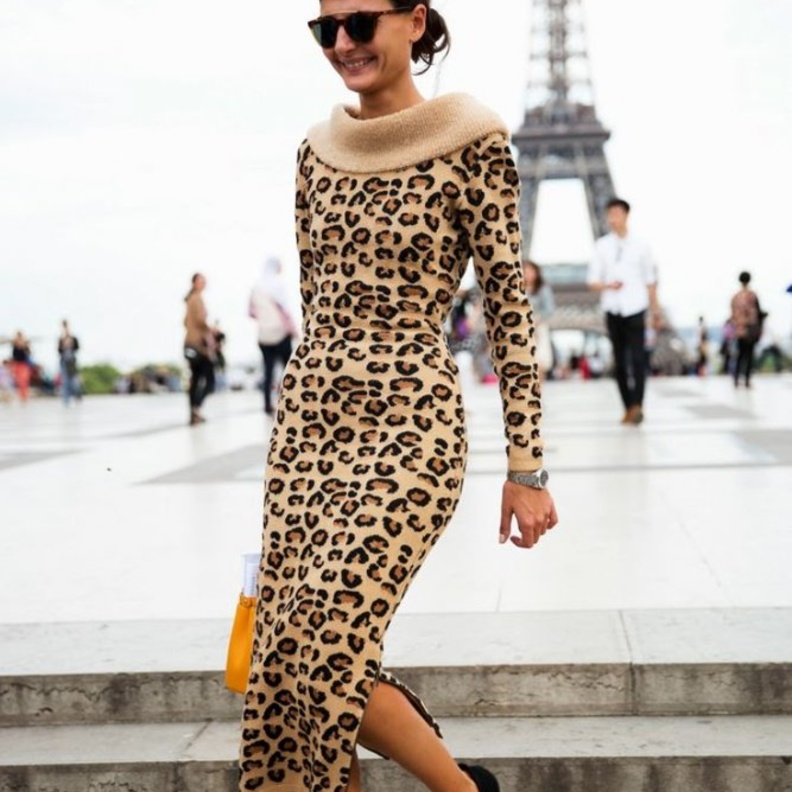 الأقمشة المطبعة بنقشة النمر أحدث صيحات الموضة في شتاء  2018