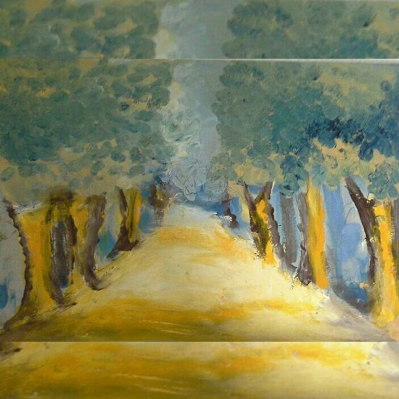 احدى لوحات الفنانة التشكيلية هالة فقيها