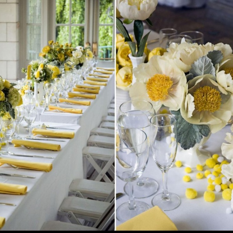 الاصفر من الالوان الرائجة لديكور حفل الزفاف