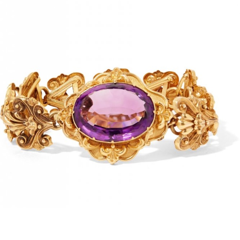 سوار من الذهب ١٨ قيراط مع حجر كريم باللون البنفسجي من Fred Leighton