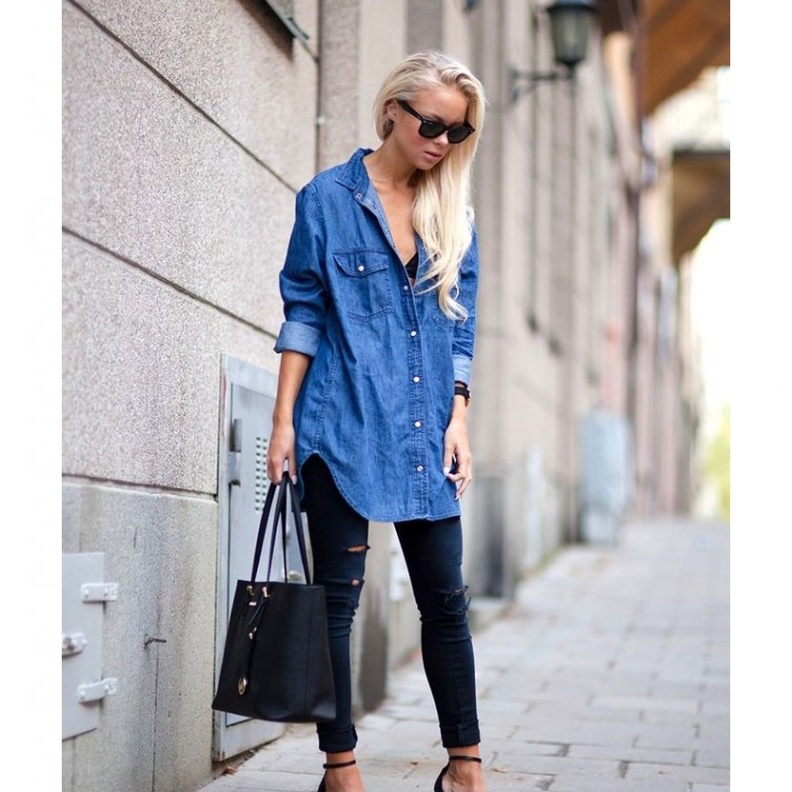 اعتمدي موديلات قميص الجينز الفضفاضة لاطلالات عصرية