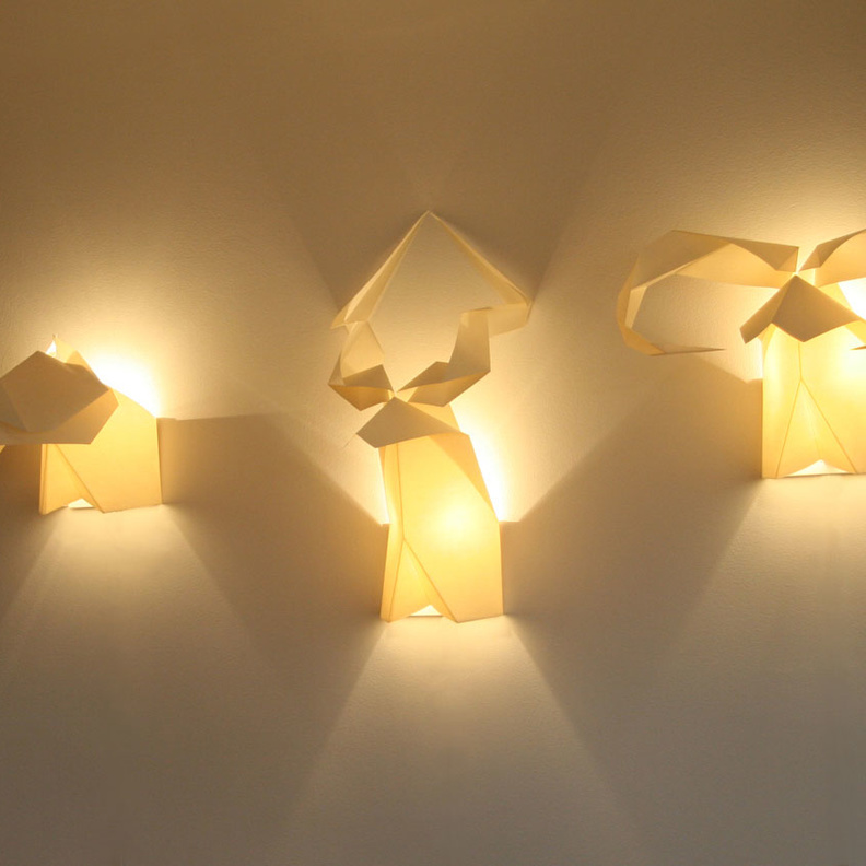  إنارة  جدران مبتكرة لأشكال لرؤوس الحيوانات  