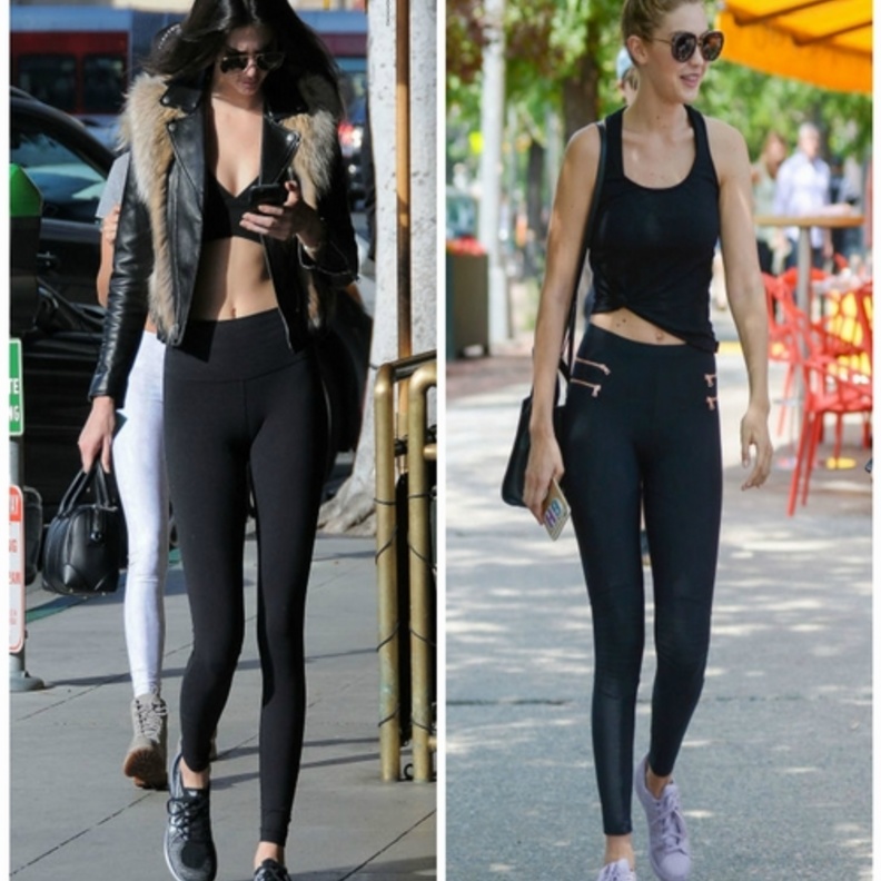 أسلوب كل من جيجي حديد وكندل جنر باللون الأسود