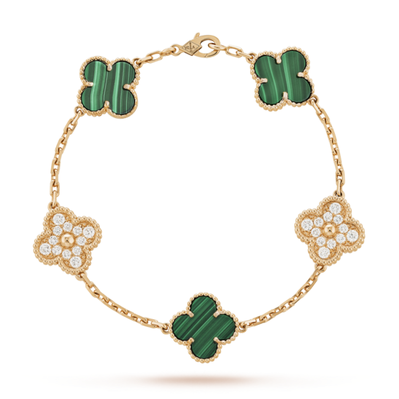 أسوارة فان كليف اند اربلز من الذهب والماس والمالاكيت