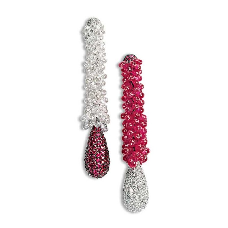 أقراط دي غريسوغونو ماس وياقوت أحمر