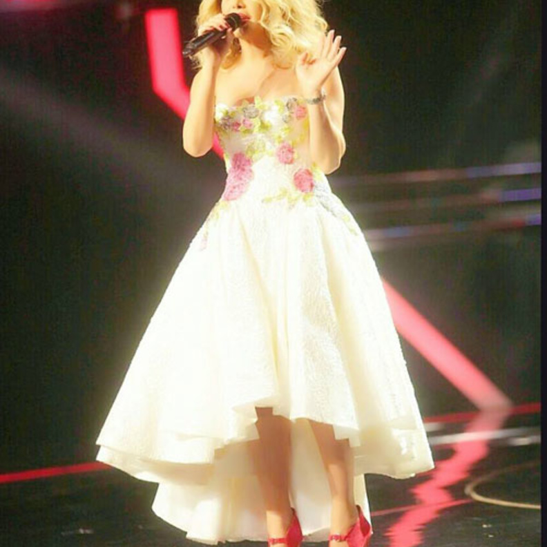 نوال الزغبي في تصميم باللون الأخضر