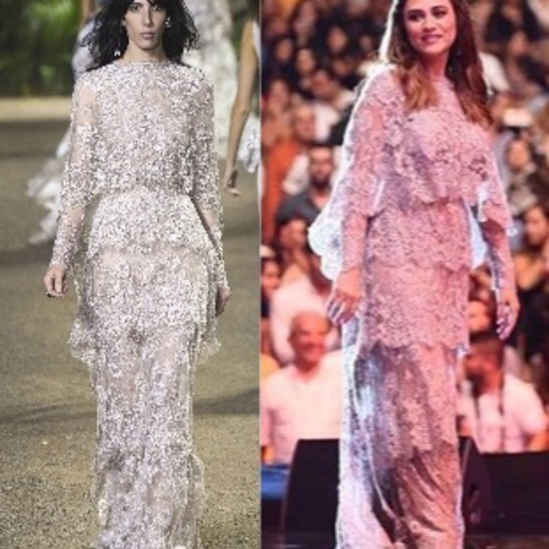 جوليا بفستان من ايلي صعب في حفل بيروت