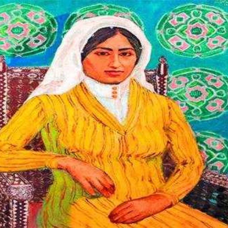 احدى اللوحات الشهيرة للتشكيلية صفية بن زقر