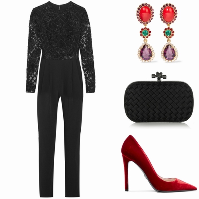 اطلالة فاخرة بالجمبسوت الأسود من زهير مراد لتتألقي بها في عيد الأضحى