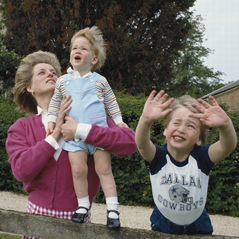 ديانا تتوسط وليام وهاري